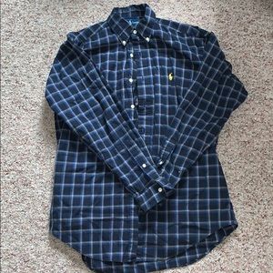 Blue polo Ralph Lauren button up dress shirt